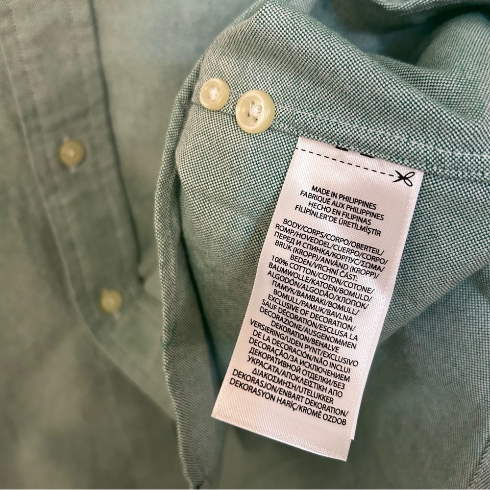 Polo Ralph Lauren Men's Classic Fit Oxford Shirt in Green Size M - Picture 6 of 7